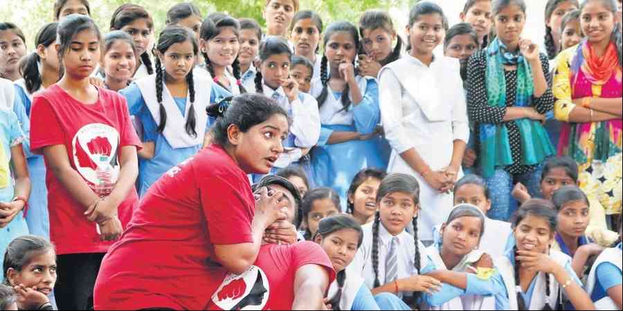 Self-defence technique being taught at Red Brigade (Photo courtesy: EPS) 